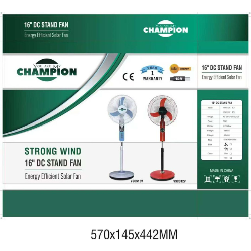 Ventilateur surpied champion solaire vscs 12v