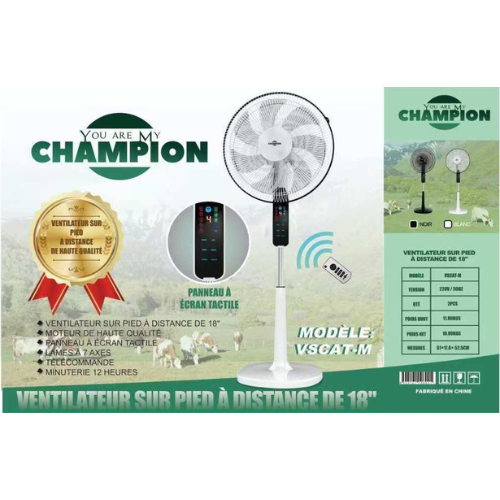 Ventilateur surpied champion avec commande vscat-M